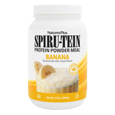 NaturesPlus Spirutein banana, lata, proteína vegetal 14 g por porción.