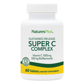 NaturesPlus Super C Complex tabletas con liberación sostenida para apoyo diario de vitamina C