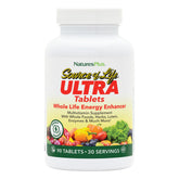 NaturesPlus Ultra Source of Life en botella de 90 tabletas para energía diaria.