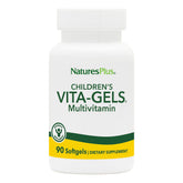 NaturesPlus Vita-Gels para niños frente a la botella, nutrición diaria conveniente.