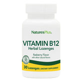 NaturesPlus Vitamina B12 1000 mcg, pastillas masticables frambuesa, apoyo posible a la energía diaria.