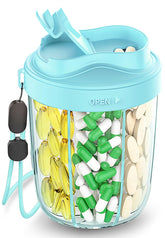 Navikia dispensador de pastillas con 7 botellas, ideal para viaje y organización.