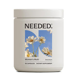 Needed multivitamínico para mujeres, botella cítrica, apoyo diario de energía y vitalidad.
