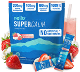 Nello Supercalm: mezcla en polvo sabor fresa y crema para relajación y enfoque.