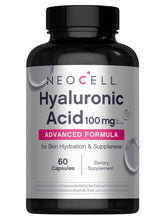 NeoCell acido hialuronico cápsulas en botella, hidratación profunda para la piel
