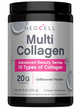 NeoCell Super Multi Colágeno, polvo en lata de 9 oz para uso diario.