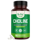Nested Naturals Colina Bitartrato 500 mg en botella para claridad mental.