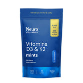 Neuro D3K2 mentas: botella frontal para apoyo diario de ánimo y huesos.