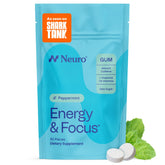 Goma Neuro Energía y Enfoque frente al envase, diseño limpio para claridad durante el día