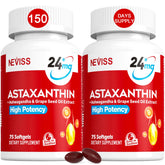 NEVISS Astaxantina 24 mg, frasco de cápsulas suaves para toma diaria