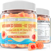 neviss vitamina d3 y k2 gominola frente: sabor natural y apoyo óseo potencial.