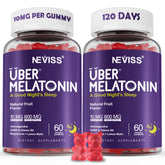 NEVISS gomitas melatonina 10 mg en frasco, fácil de usar cada noche.