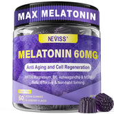 NEVISS melatonina 60 mg, frasco de gominolas, apoyo nocturno y antioxidante