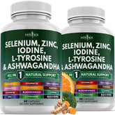 NEW AGE selenio-zinc-iodo: cápsulas para apoyar nutrientes esenciales en la dieta.