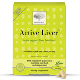 NEW NORDIC Active Liver tableta sobre mesa, apoyo diario para la salud hepática.