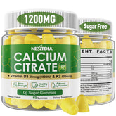 Gomitas Nextdia calcio citrato 1200 mg en frasco, sabor mango, sin azúcar.