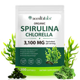 NIFEISHI cápsulas de espirulina y clorella en botella, aporte nutricional diario