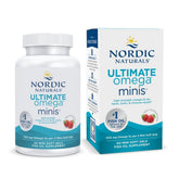 Nordic Naturals Ultimate Omega Minis, envase con sabor a fresa, fácil de tomar diariamente.