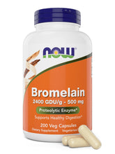 NOW Foods bromelina 500 mg cápsulas para apoyo digestivo diario.