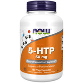 NOW Foods 5-HTP cápsulas en botella, posible apoyo al estado de ánimo
