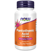 NOW Foods ácido pantotenico 500 mg en frasco, apoyo al metabolismo.