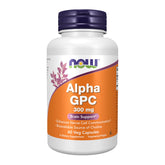 NOW Foods Alpha GPC 300 mg: botella visible para apoyo cognitivo diario
