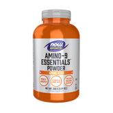 NOW Foods Amino-9 Essentials polvo etiqueta, fuente de aminoácidos esenciales.