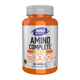 NOW Foods Amino Complete: bote y etiqueta para regímenes de entrenamiento.