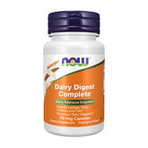 NOW Foods Dairy Digest Complete, bote de cápsulas para apoyo digestivo diario.