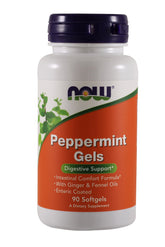 NOW Foods geles de menta en botella, ideal para comodidad digestiva diaria