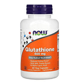 NOW Foods Glutatión Celular Antioxidante 500 mg, botella de cápsulas para uso diario.