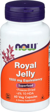 NOW Foods Jalea Real 1500 mg cápsulas: paquete de 2 para uso diario.