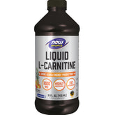 NOW Foods L-Carnitina líquida, botella visible, energía diaria.