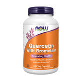 NOW Foods Quercetina con Bromelina, botella frontal, posible apoyo a la inmunidad estacional