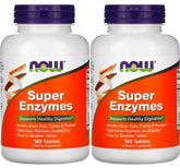 NOW Foods Super Enzymes, cápsulas en frasco, apoyan la digestión durante las comidas.
