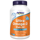 NOW Foods Ultra Omega-3 botella de cápsulas, apoyo a la salud cardiovascular y cerebral