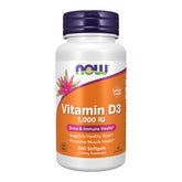 NOW Foods Vitamina D3 botella con dosis diaria para uso diario