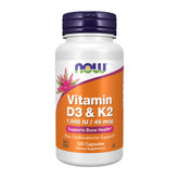 NOW Foods Vitamina D3-K2: cápsulas vegetales para posible apoyo óseo.
