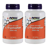 NOW Foods L-triptofano 1000 mg, envase de 60 tabletas, posible apoyo al bienestar diario.