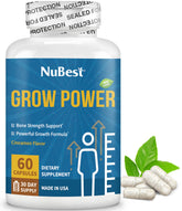 NuBest Grow Power: cápsulas en botella para apoyar huesos fuertes y crecimiento saludable.