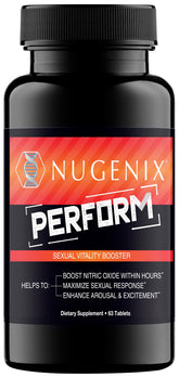 Nugenix Perform, botella visible para apoyar la vitalidad diaria.