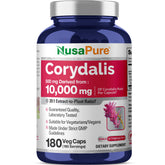 NusaPure Corydalis: botella de cápsulas con extracto 20:1 para uso diario
