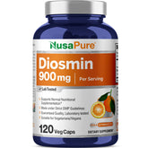 NusaPure Diosmín, botella 900 mg, facilita la ingesta diaria sin complicaciones.