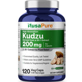 NusaPure Kudzu-raíz cápsulas; bote para uso diario con dosificación de 200 mg