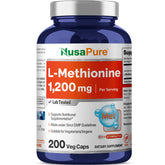 NusaPure L Metionina 1200 mg en cápsulas: presentación de 200 unidades
