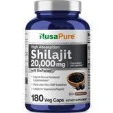 NusaPure Shilajit, bote de cápsulas para uso diario sin complicaciones