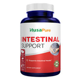 NusaPure Soporte intestinal, botella de 60 cápsulas para apoyo diario del sistema digestivo.