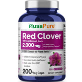 NusaPure trébol rojo extracto 20:1, cápsulas fáciles de tomar para uso diario.
