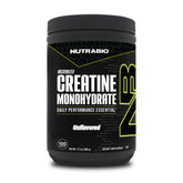 NutraBio Creatina Monohidrato, bote, energía sostenida para entrenamientos.