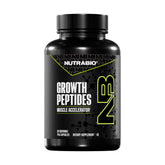 NutraBio Growth Peptides bottle-front with clean packaging for lean muscle goals.